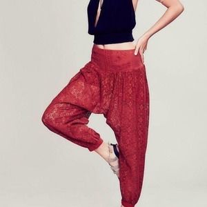 Free People Samara Lace Orange Harem Pant